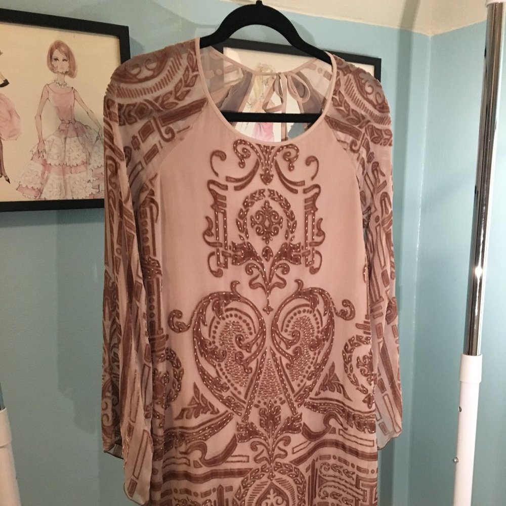 Velvet Burnout Dress Hale Bob NWOT